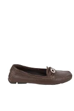 Brown Leather Bally Flats