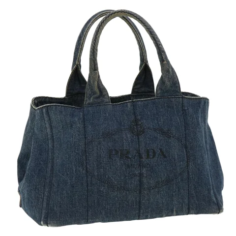 Blue Canvas Prada Handbag