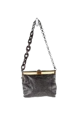 Grey Leather Lanvin Shoulder Bag