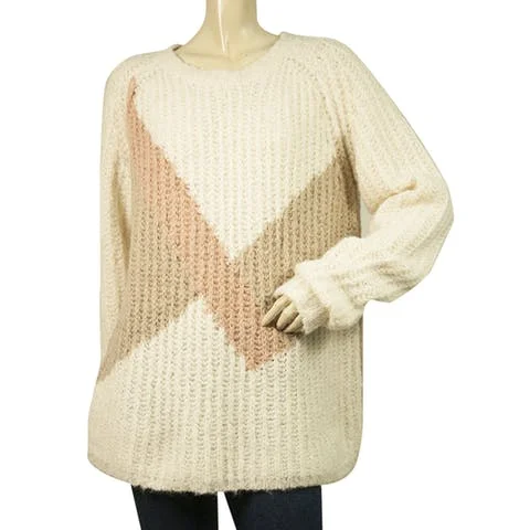 Kleding Dameskleding Sweaters Pullovers Sonia Rykiel vintage wool cream color sweater Made in Italy dolman sleeve open under arm very Rykiel design. 