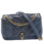 Blue Fabric Bvlgari Shoulder Bag