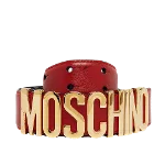 Red Leather Moschino Belt