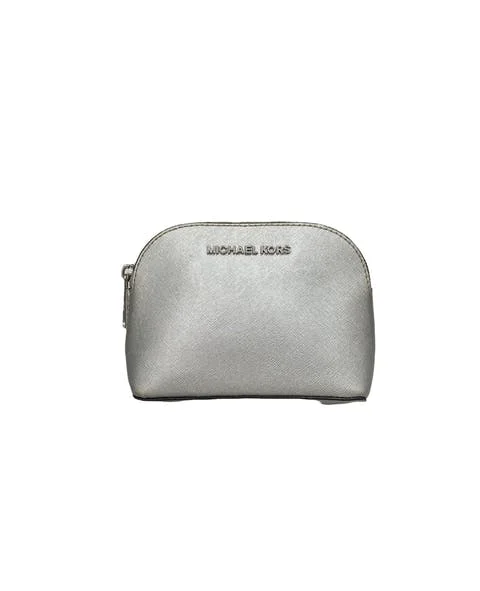 Silver Leather Michael Kors Clutch