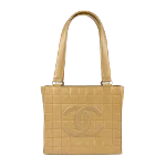 Beige Leather Chanel Chocolate Bar