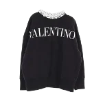 Black Cotton Valentino Sweatshirt