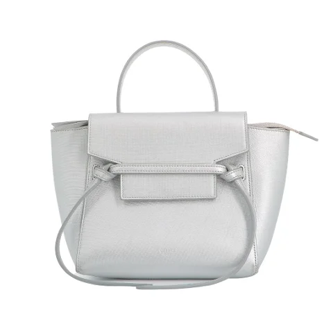 Silver Leather Celine Handbag