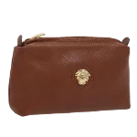 Brown Leather Versace Clutch