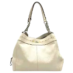 White Leather Coach Tote