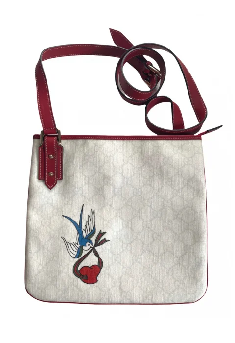 White Canvas Gucci Crossbody Bag