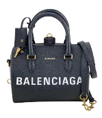 Black Leather Balenciaga Ville