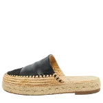 Black Leather Chanel Espadrilles