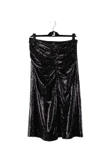 Black Polyester Maje Skirt