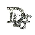 Silver Metal Dior Brooch