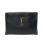 Black Leather Yves Saint Laurent Pouch