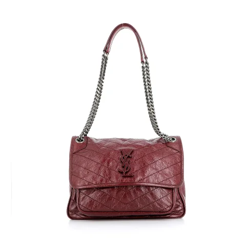 Burgundy Leather Saint Laurent Shoulder Bag