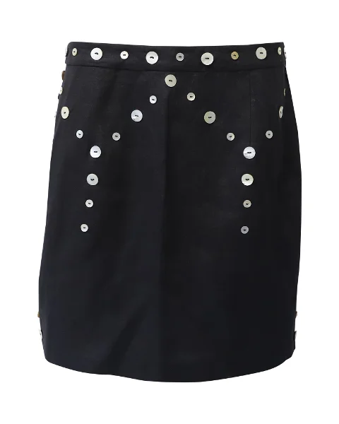 Black Linen Staud Skirt