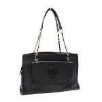 Black Leather Tory Burch Shoulder Bag