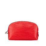 Red Leather Louis Vuitton Cosmetic Pouch