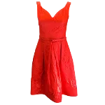 Red Silk Oscar de la Renta Dress