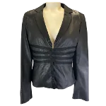 Black Leather Armani Collezioni Jacket