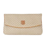 Beige Canvas Celine Clutch