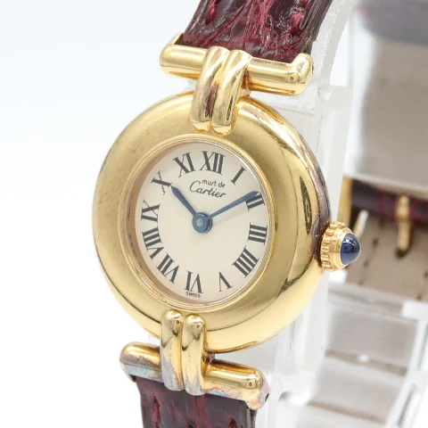 Burgundy Leather Cartier Watch