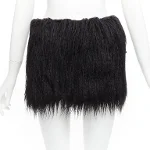 Black Faux Fur Saint Laurent Skirt
