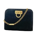 Black Suede Salvatore Ferragamo Shoulder Bag