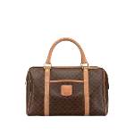 Brown Fabric Celine Boston Bag