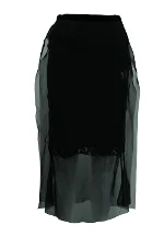 Black Polyester SACAI Skirt