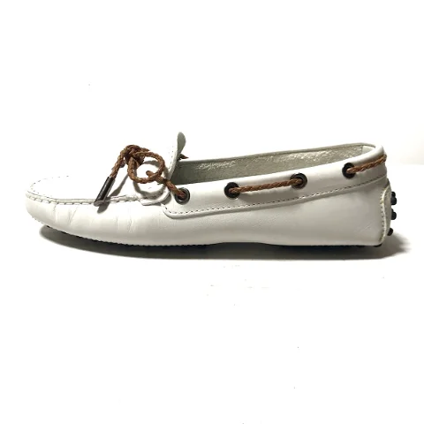 White Leather Tod's Flats