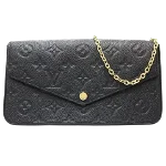 Black Leather Louis Vuitton Wallet on Chain