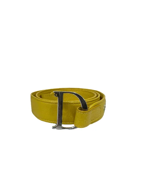 Yellow Leather Dior Belt