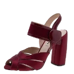 Burgundy Satin Miu Miu Sandals