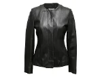 Black Leather Agnona Jacket
