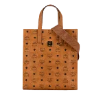 Brown Fabric MCM Tote