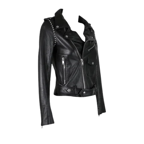 Black Leather Saint Laurent Jacket
