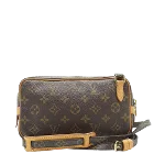 Brown Leather Louis Vuitton Pochette Marly Bandouliere