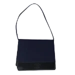 Navy Cotton Chanel Shoulder Bag