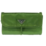 Green Silk Prada Pouch