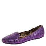 Purple Fabric Roberto Cavalli Flats