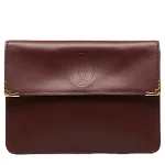 Brown Leather Cartier Clutch