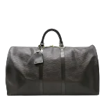 Black Leather Louis Vuitton Keepall