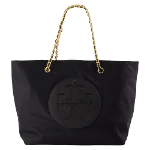 Black Leather Tory Burch Tote