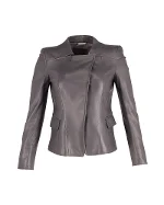 Grey Leather Armani Jacket