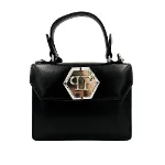 Black Leather Philipp Plein Handbag