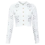 White Cotton Chanel Cardigan