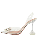 White Plastic Amina Muaddi Heels