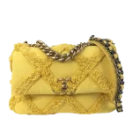 Yellow Canvas Chanel Crossbody Bag