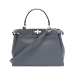 Grey Leather Fendi Peekaboo